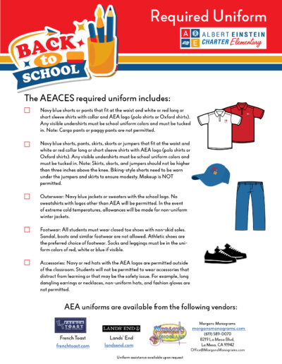 2022 2023 Required Uniform List elementary AEA