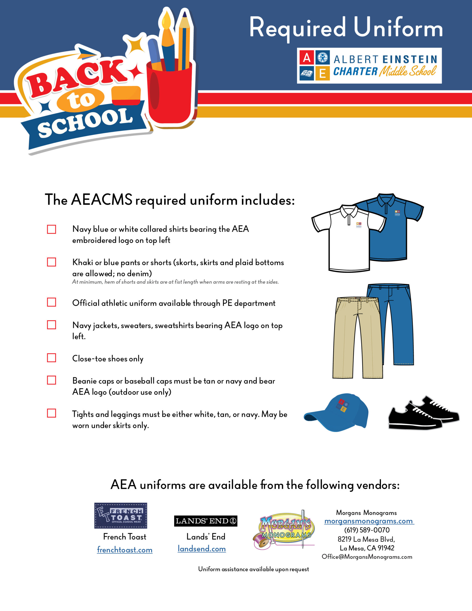 20222023 Required Uniform List AEA